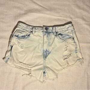 Forever 21 Blue Distressed Jean Shorts